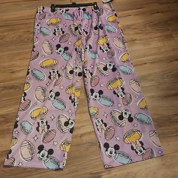 Disney Mickey & Minnie Mouse All Over Football Print Lounge Pajama Pants Sz 1X - Picture 9 of 16